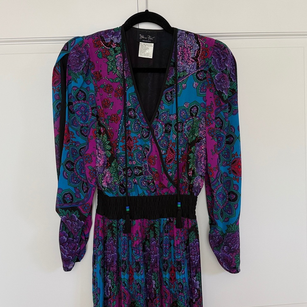 Diane Freis vintage georgette dress with beaded bodice
